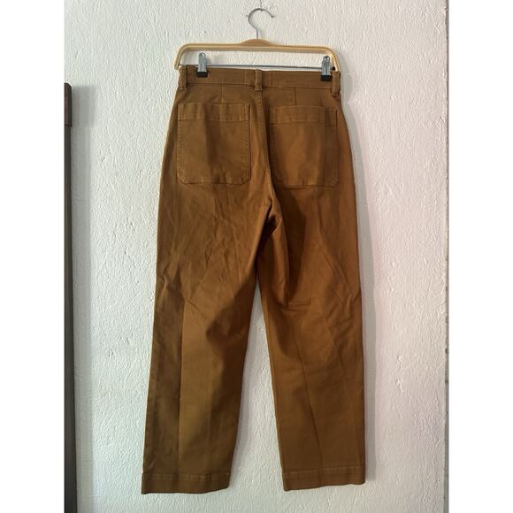 EVERLANE Regular Straight Leg Cropped Pant Jeans High Rise Chino Yellow Sz 4 - Picture 8 of 11